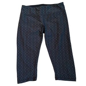 Prana Cropped Leggings Medium Pull On Compression Geo Print Athleisure Yoga